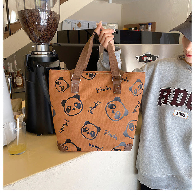 Cute Panda Canvas Bag Cartoon Casual Shoulder photo 12