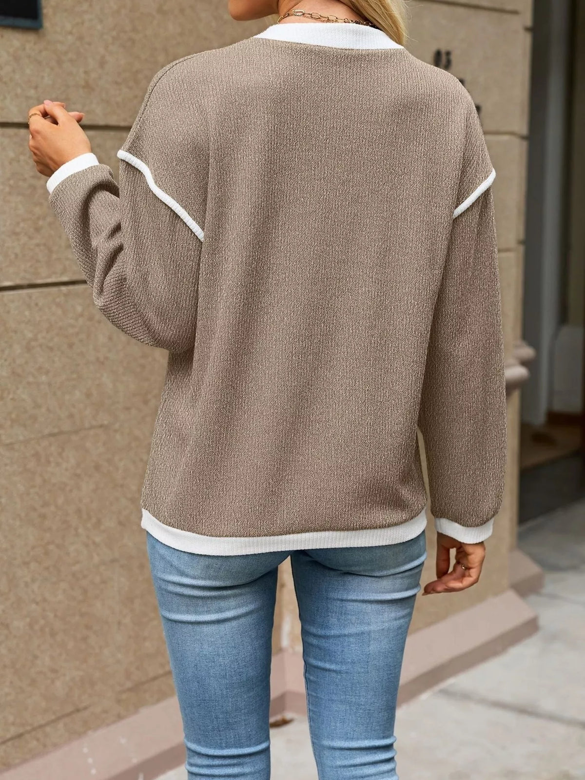 Button Detail Dropped Shoulder T-shirt (18)