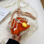 Handwoven Woolen Cute Mushroom Crossbody Bag photo 3