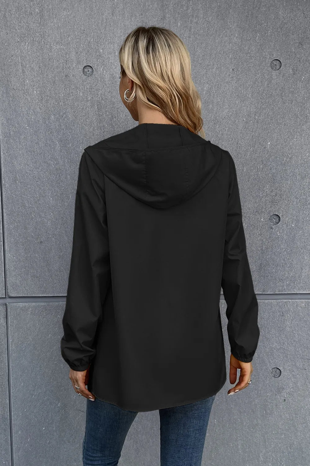 Zip Up Long Sleeve Hooded Watertight Jacket (10)