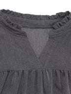 Ruffled Notched Long Sleeve Dress (11)