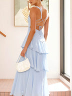 Sleeveless Ruffled Layered Backless Maxi Dress (7)