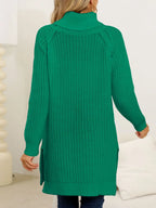 Slit Turtleneck Long Sleeve Sweater (8)