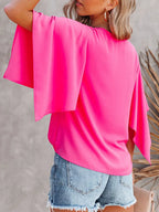 V-neck Half Sleeve Blouse (8)