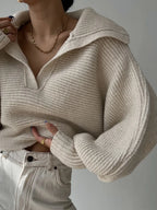 Johnny Collar Long Sleeve Sweater (3)