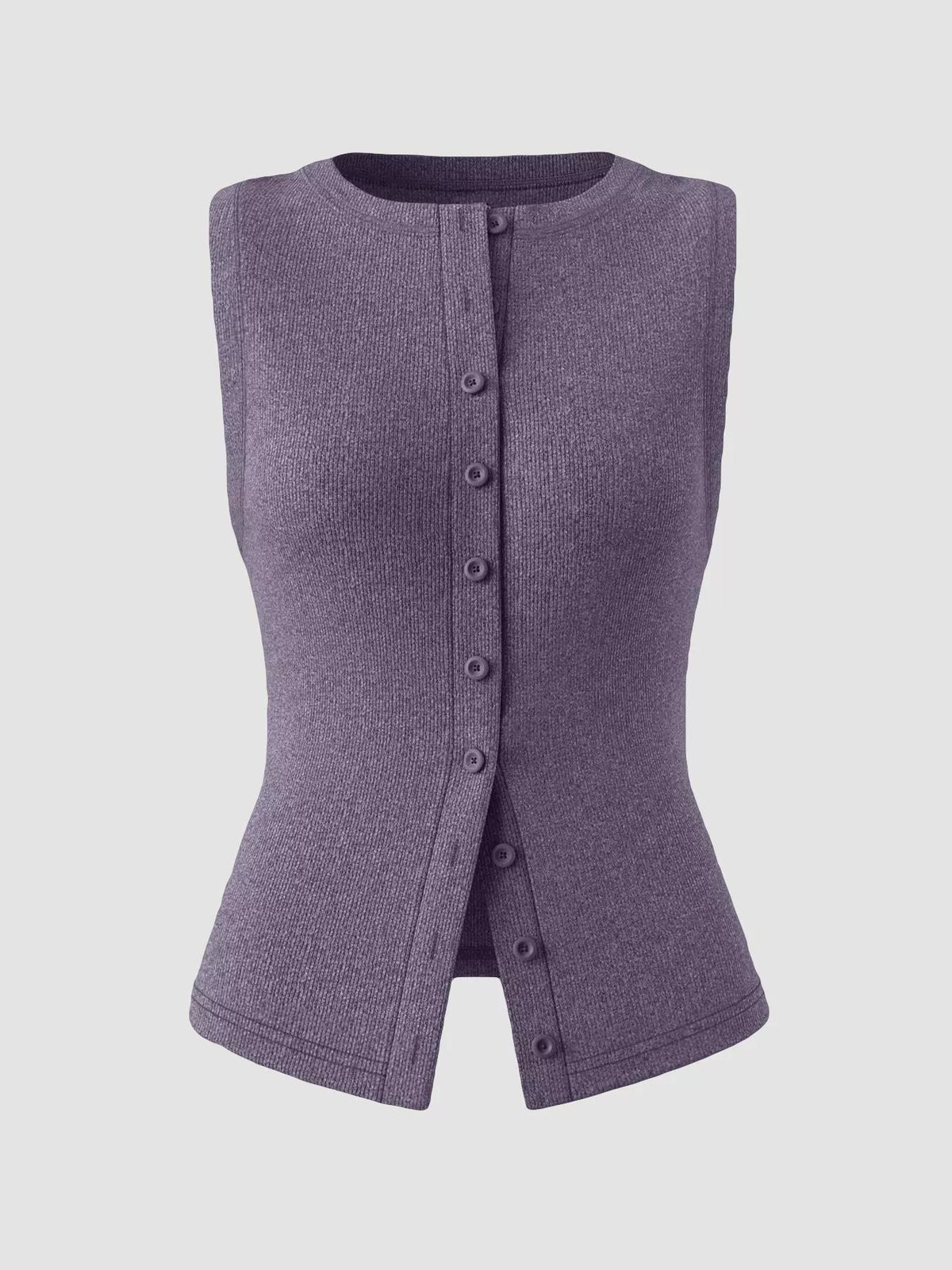 Ribbed Button-front Sleeveless Tank (28)