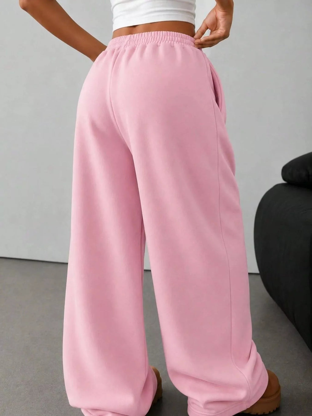 Elastic Waist Wide-leg Sweatpants (12)