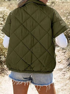 Quilted Zip Up Short Sleeve Winter Coat (7)