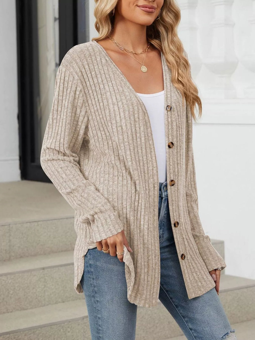 Ribbed Button-up Cardigan (9)