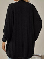 Casual Open Front Batwing Sleeve Ribbed Knit Cardigan (10)