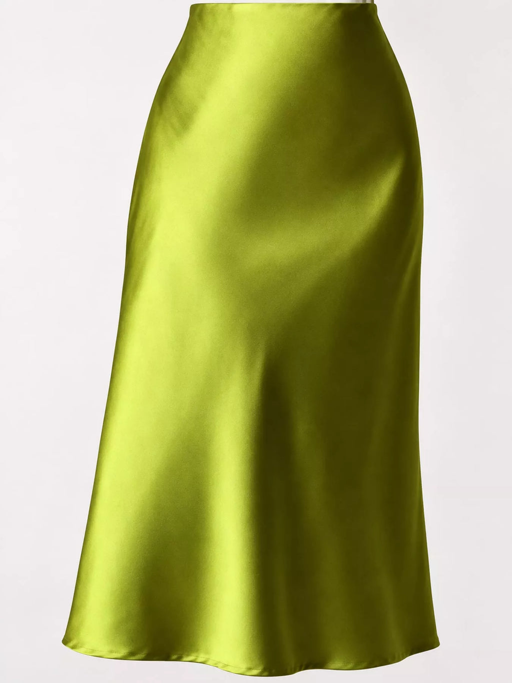High-waisted Satin Midi Skirt (41)