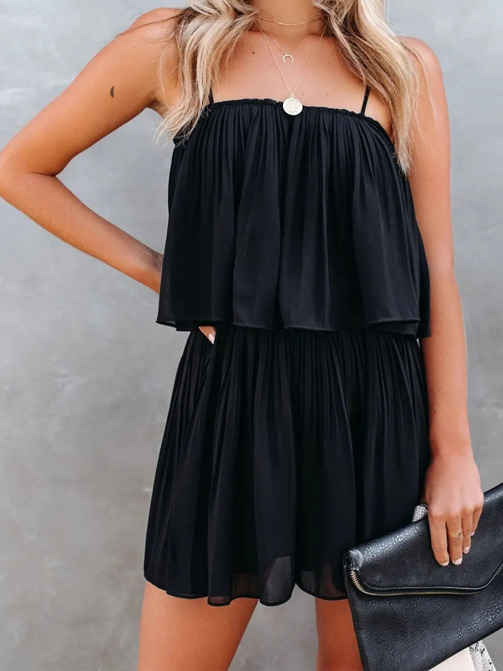 Ruched Spaghetti Strap Romper (5)
