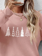 Christmas Tree Graphic Drop Shoulder Sweatshirt (26)