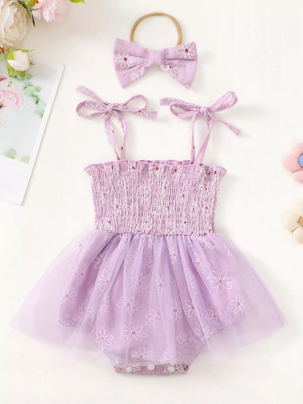 Children's Smocked Bodice Tulle Dress Headband