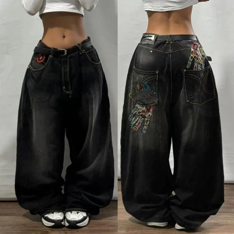 American Retro Couple Wide Leg Jeans photo 2