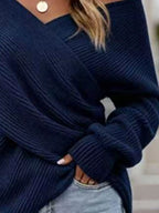 Crisscross Ribbed Knit Long Sleeve Sweater (12)