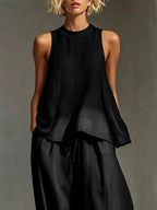Full Size Sheer Sleeveless Top Wide-leg Pants Set Plus (5)