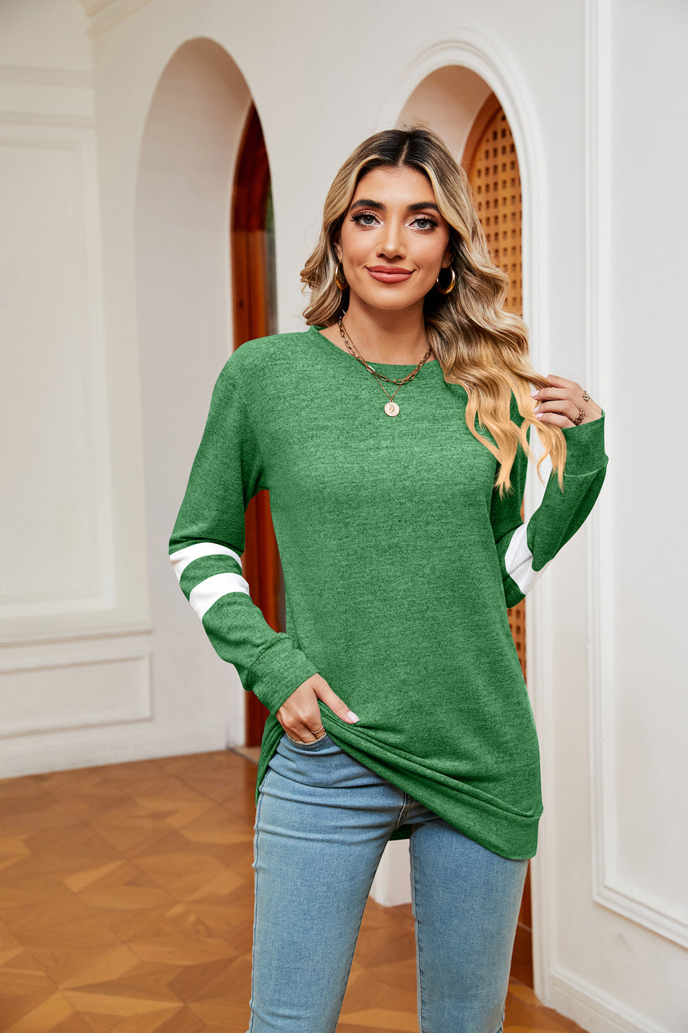 Round Neck Long Sleeve Top (10)