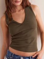 V-neck Wide Strap Tank