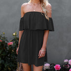 Off-the-shoulder One-shoulder Ruffle Dress photo 1