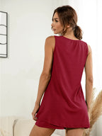 Scoop Neck Wide Strap Top Shorts Set (6)