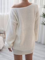 Rib-knit Mini Sweater Dress (2)