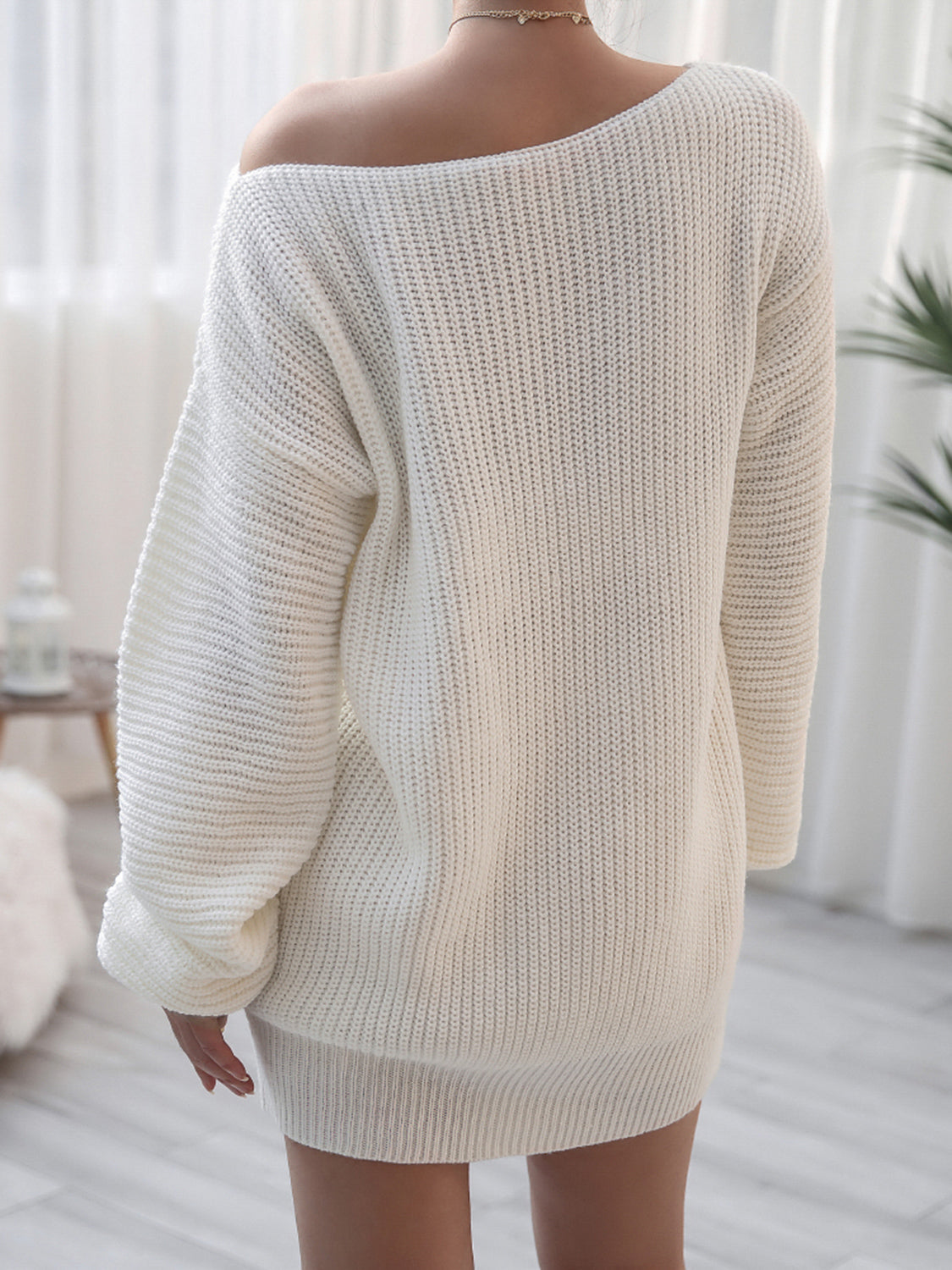 Rib-knit Mini Sweater Dress (2)
