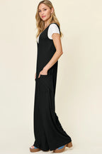 Full Size Sleeveless Wide Leg Jumpsuit Pockets Plus (3)