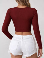 Cutout Back Long Sleeve Crop T-shirt (16)