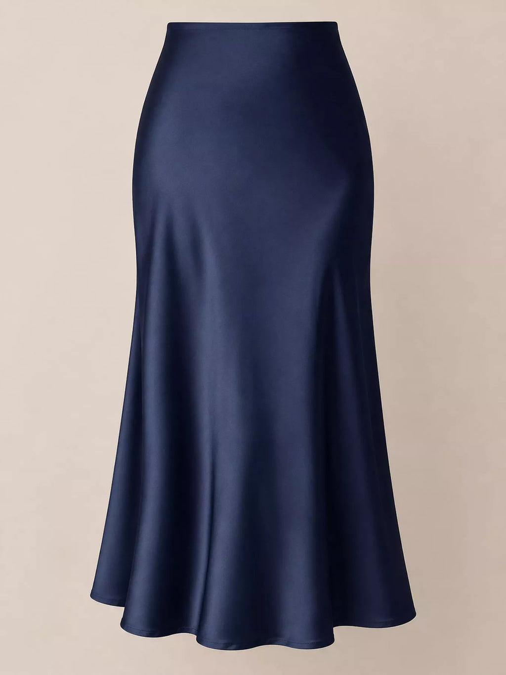 High-waisted Satin Midi Skirt (26)