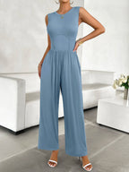 Round Neck Sleeveless Wide Leg Jumpsuit (7)