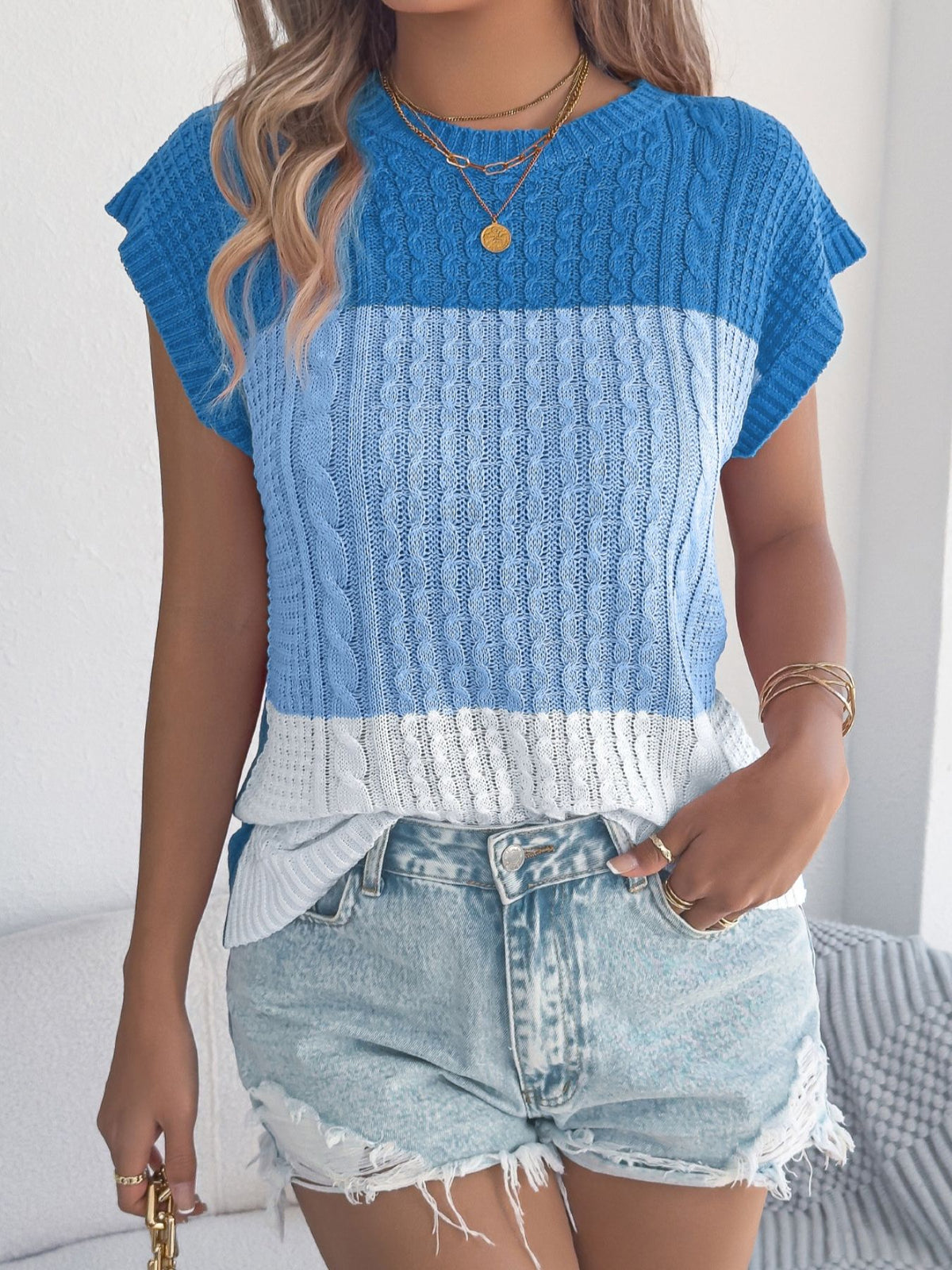 Block Cable Knit Sweater (9)