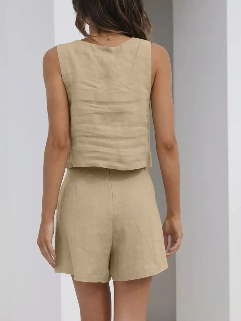 Square Neck Tank Shorts Set (3)