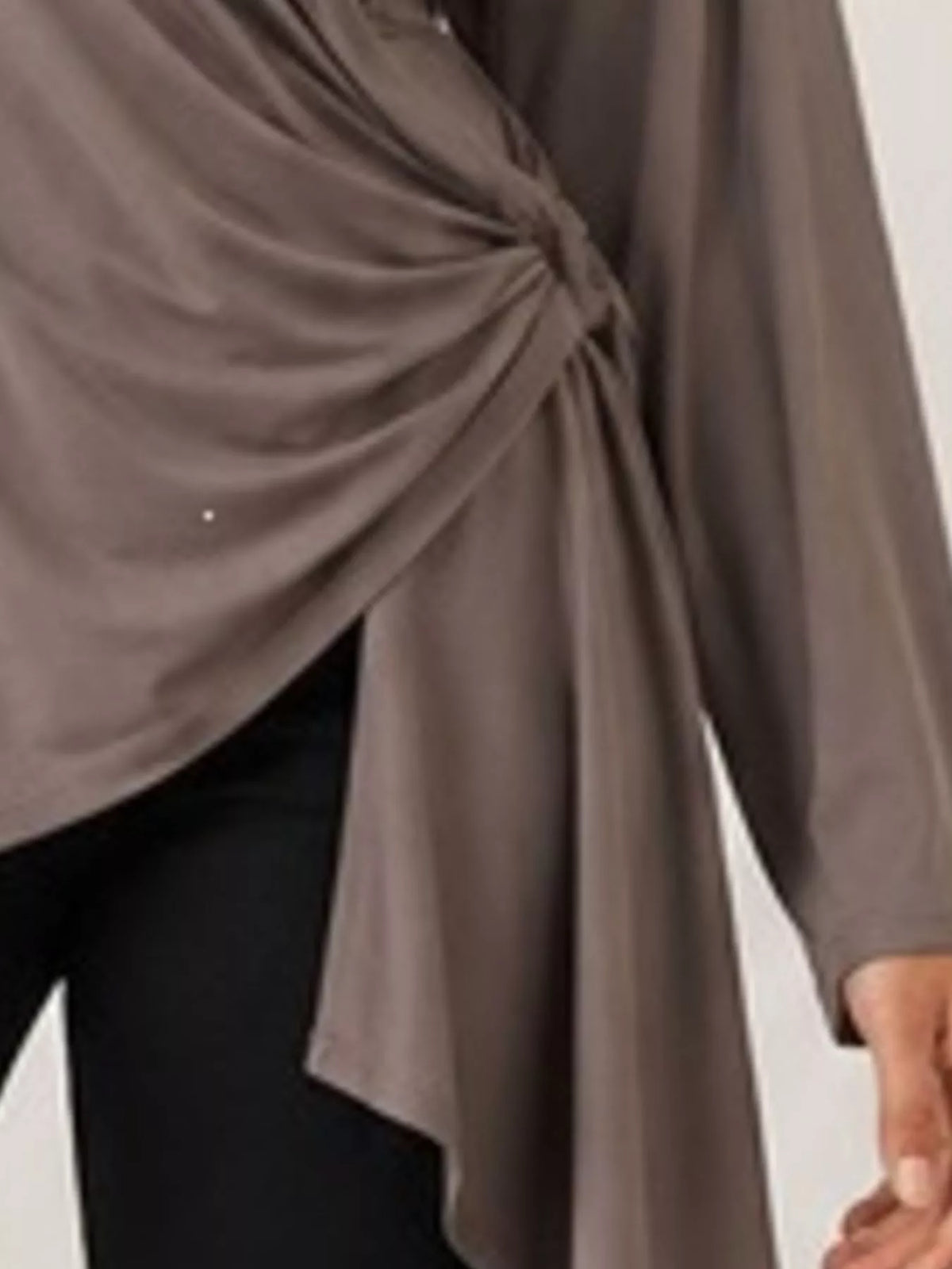 Long Sleeve Wrap T-shirt Side Knot Detail (15)