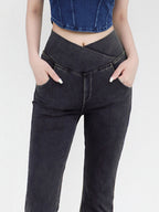 Wide Waistband Bootcut Jeans Pockets (11)