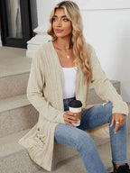 Pocketed Open Front Long Sleeve Cardigan (17)