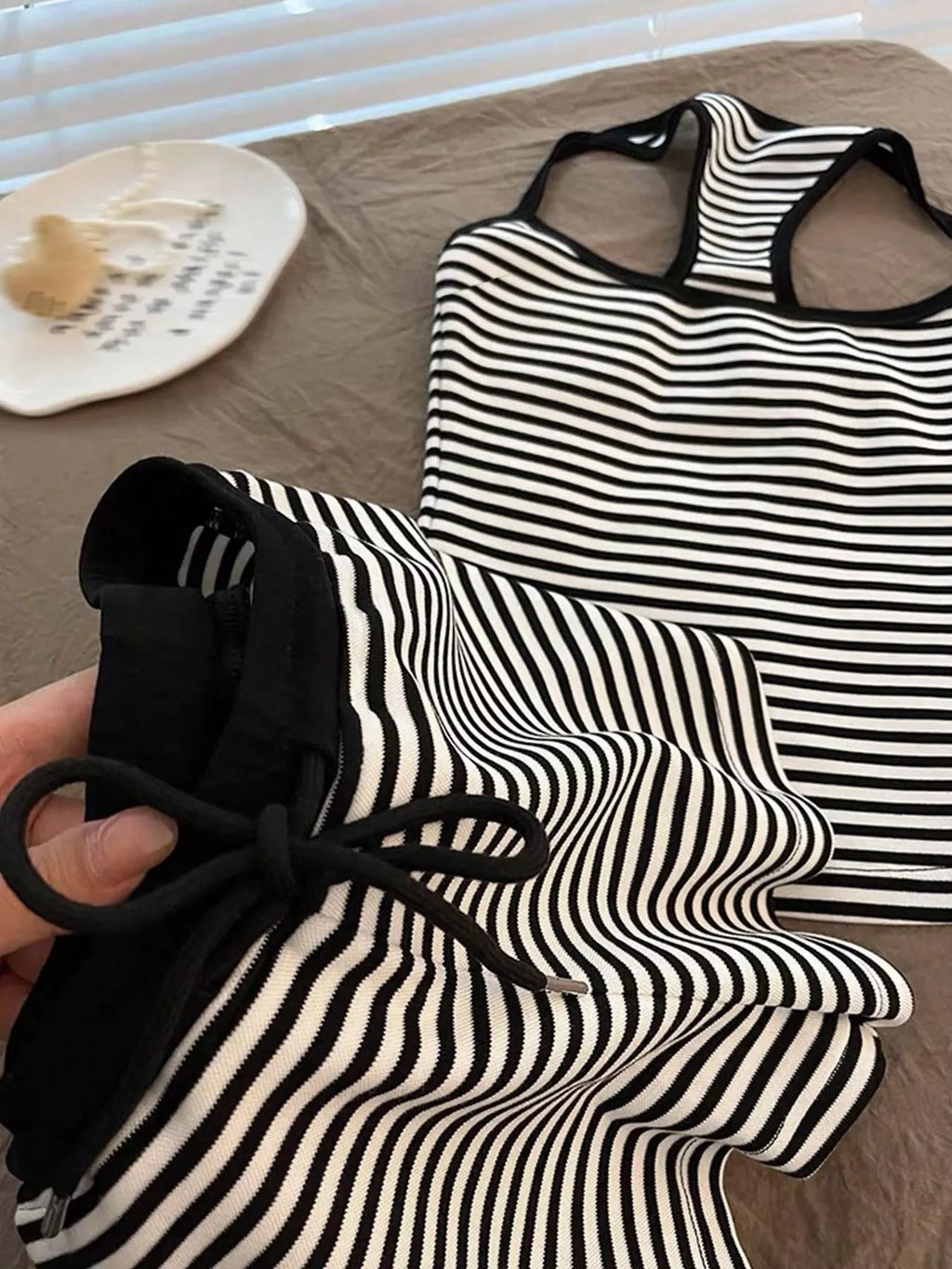 Striped Tank Top Shorts Set (8)
