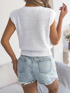 Cable Knit Cap Sleeve Sweater (5)