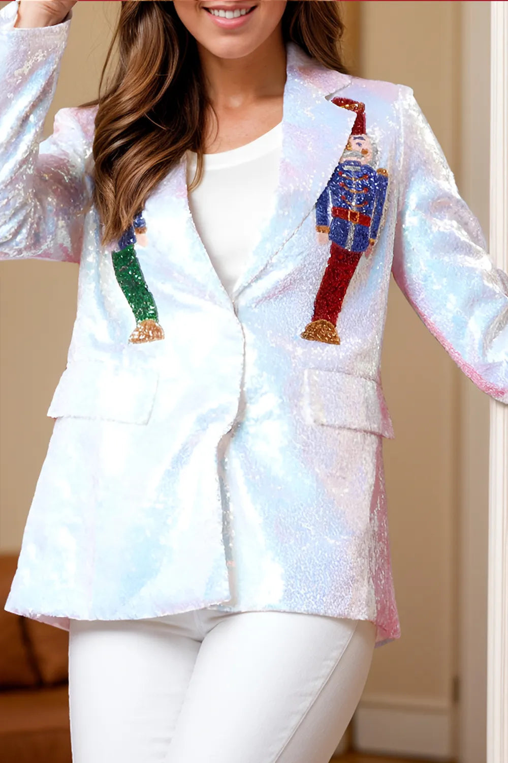 Sequin Nutcracker Long Sleeve Blazer (4)