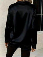 Satin Notched Long Sleeve Blouse (11)
