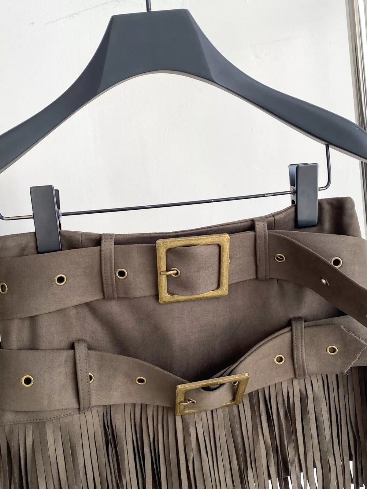 Fringe Belted Mini Skirt (9)