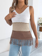 Block Fringe Hem Knit Cami (3)