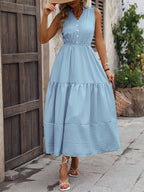 Notched Sleeveless Maxi Tank Dress (4)
