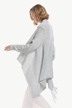 One-button Tassel Tie Asymmetrical Hem Cardigan (14)