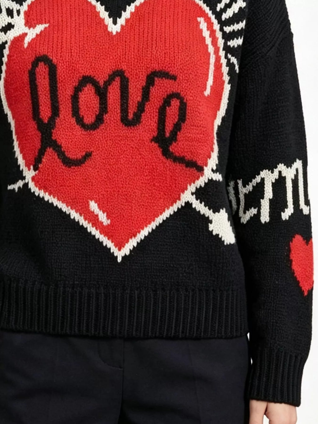 Heart Round Neck Ribbed Sweater (6)