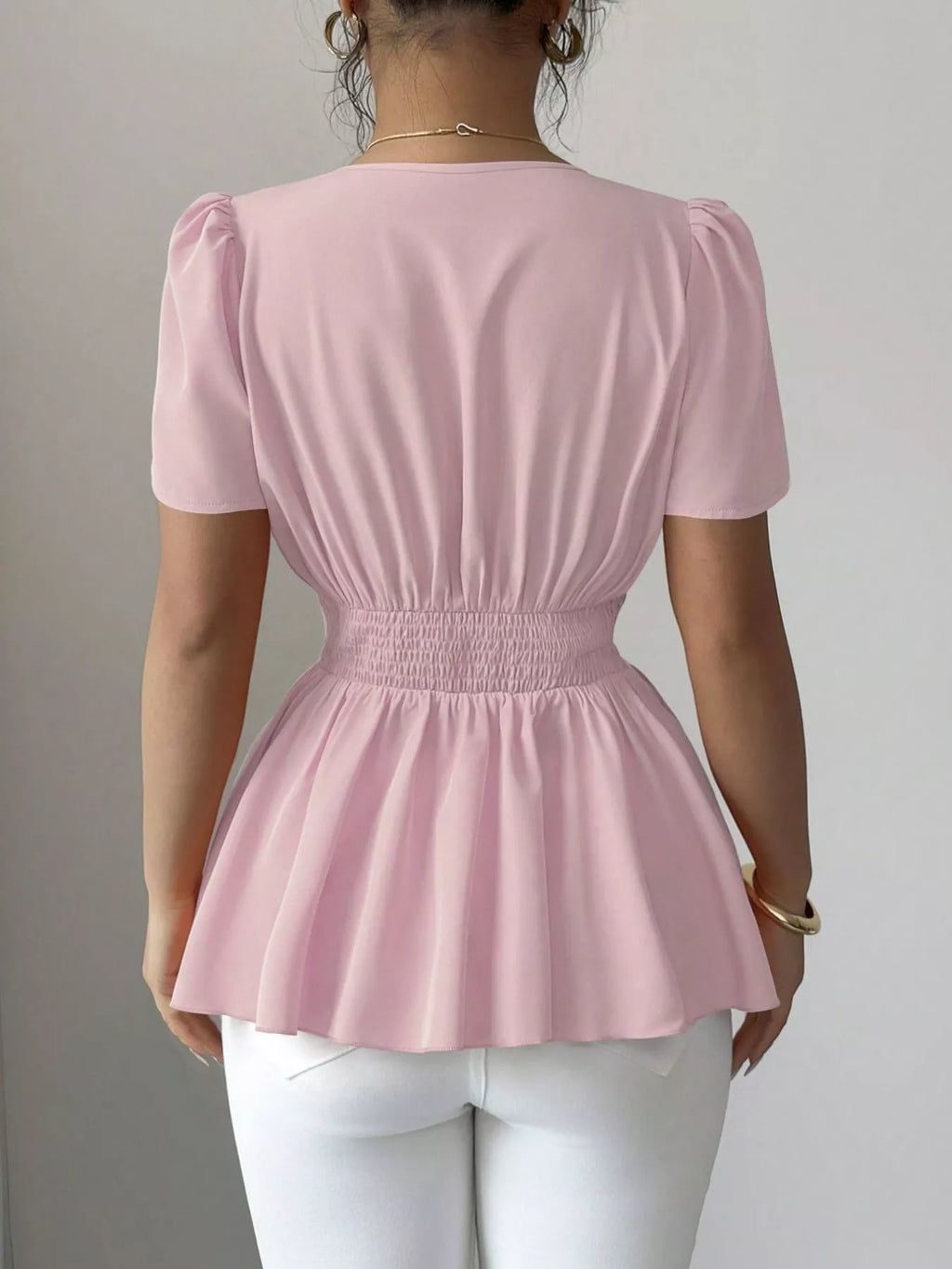 Surplice Short Sleeve Blouse (9)