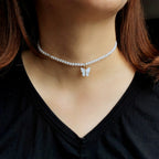 White Pearl Butterfly Necklace (5)