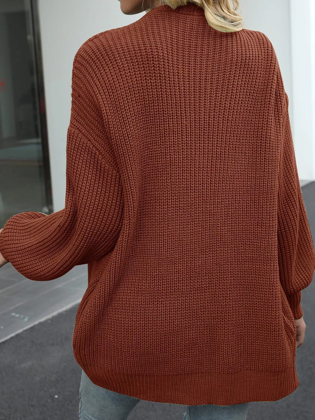 Chunky Knit Open Front Cardigan (3)