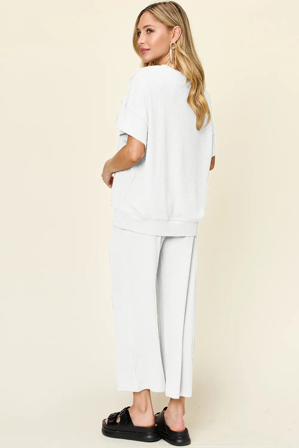 Round Neck Short Sleeve Wide Leg Pants (28)