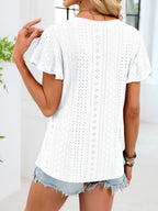 V-neck Flutter Sleeve T-shirt (17)